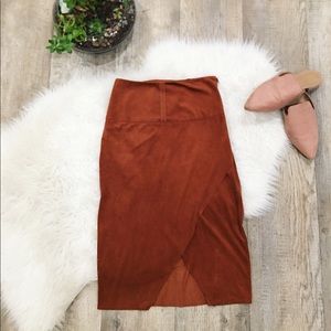 Faux Suede Pencil Skirt 🦊🔸